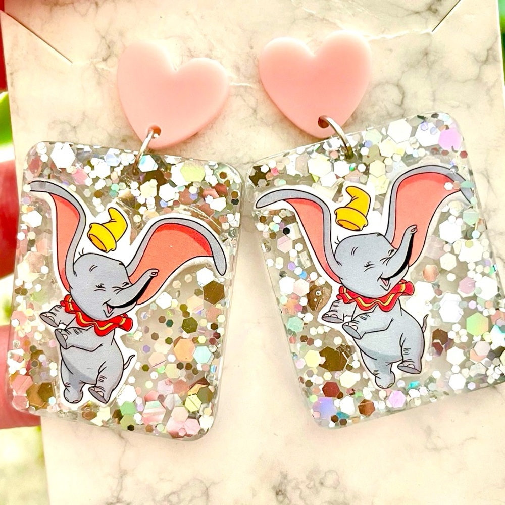 Dumbo Acrylic Dangle Earrings